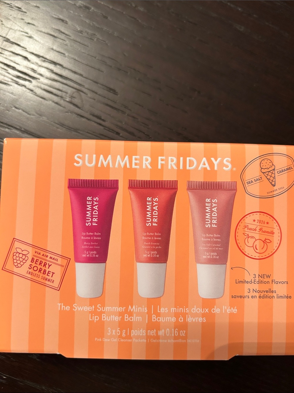 Summer Fridays Lip Butter Trio — Pink, Coral & Peach Mini Set